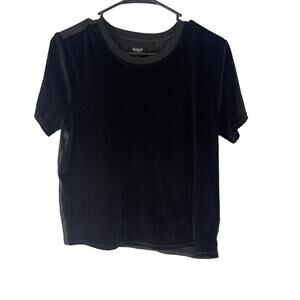 Hudson Size XS Black Velvet Fairy Grunge Whimsygoth Short Sleeve Shirt